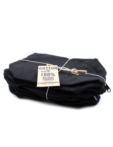 Trousse lune en toile de coton noir – 10?oz