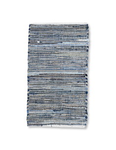 Tapis en jute & coton recyclé – Bleu serein