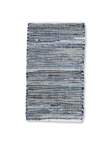 Tapis en jute & coton recyclé – Bleu serein