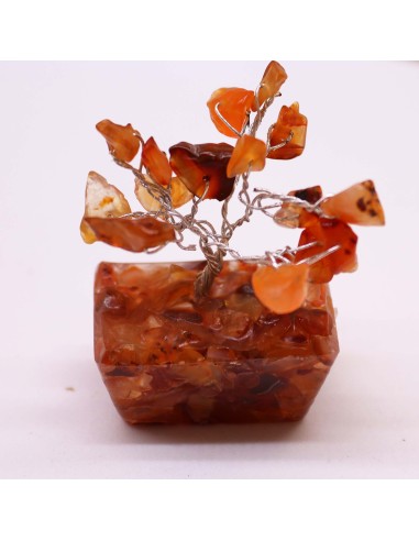 Mini arbre de pierres – Cornaline & orgonite