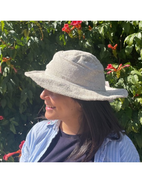 Chapeau de festival bohème en chanvre & coton – Naturel