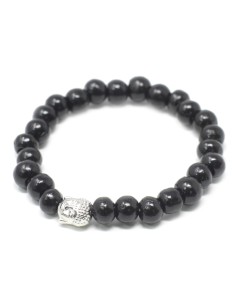 Bracelet bois sombre & Bouddha – Ancrage zen