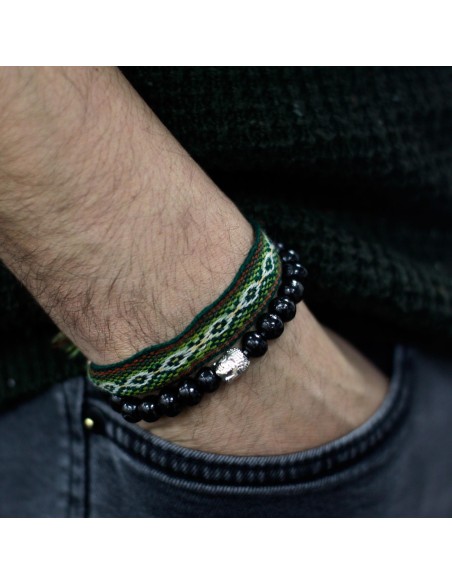 Bracelet bois sombre & Bouddha – Ancrage zen