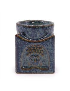 Brûle-parfum Bouddha carré – Bleu poudré