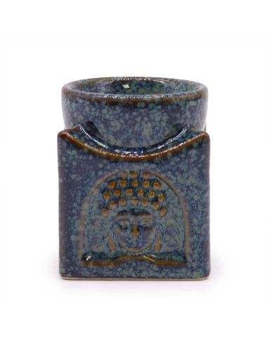 Brûle-parfum Bouddha carré – Bleu poudré