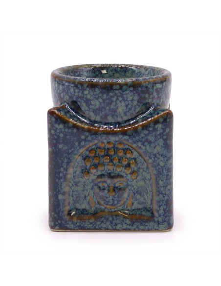 Brûle-parfum Bouddha carré – Bleu poudré