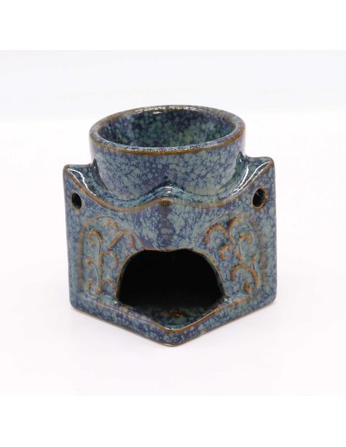 Brûle-parfum Bouddha carré – Bleu poudré