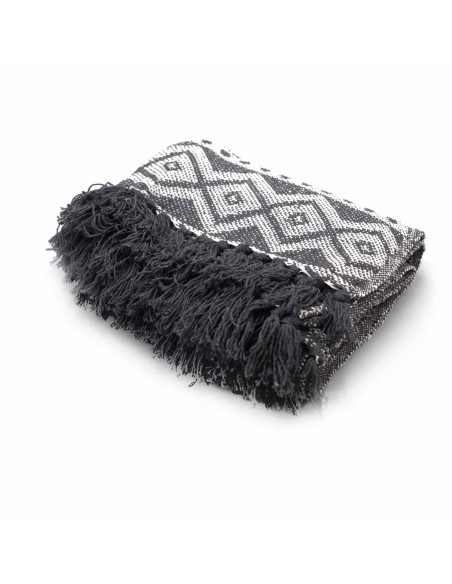 Plaid bohème confort – Gris géométrique zen