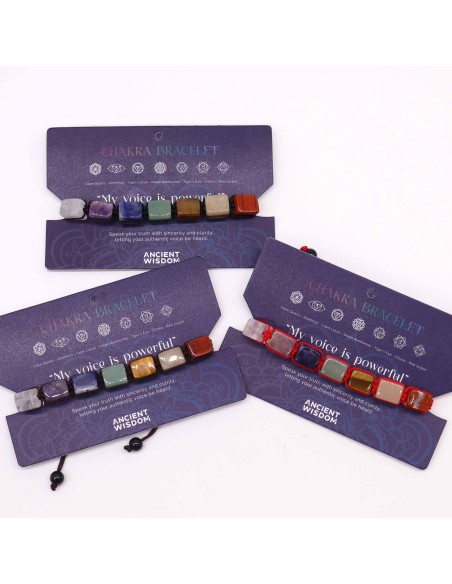 Bracelet chakras en pierres polies – Alignement