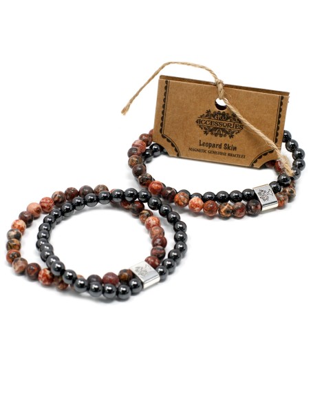 Bracelet magnétique à motif léopard – Énergie instinctive