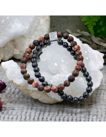 Bracelet magnétique à motif léopard – Énergie instinctive