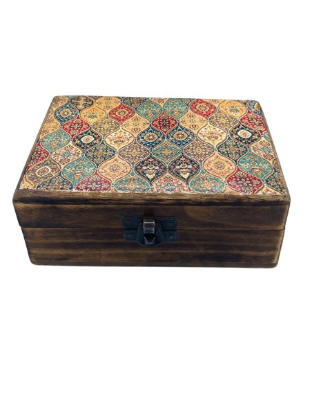 Boîte décorative en céramique émaillée – Motifs traditionnels