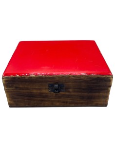 Boîte décorative en céramique émaillée – Rouge profond