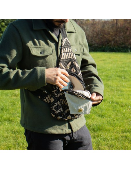 Sac bandoulière jacquard naturel – Telar del Desierto