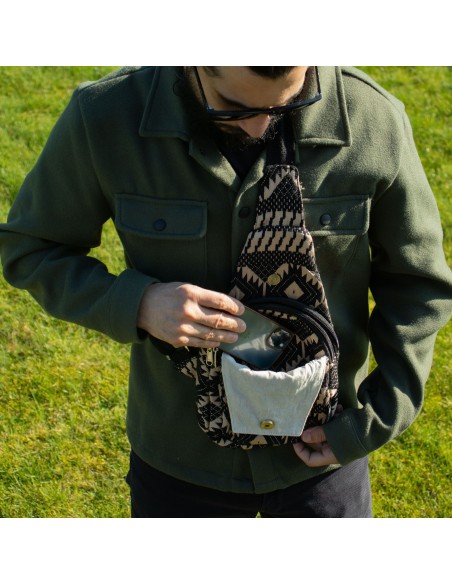 Sac bandoulière jacquard naturel – Telar del Desierto