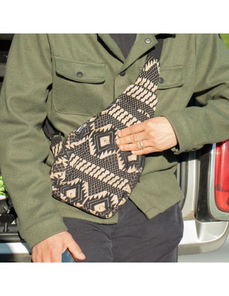 Sac bandoulière jacquard naturel – Telar del Desierto