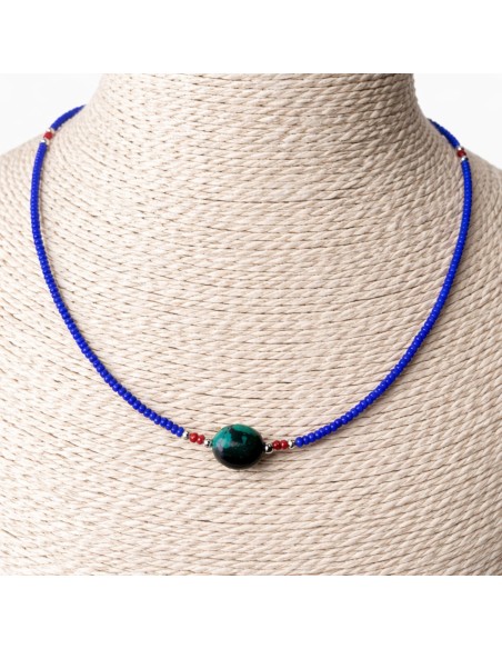 Collier fin lapis-lazuli & turquoise – Calme intérieur