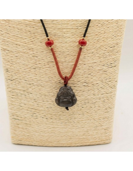 Pendentif Bouddha en obsidienne – Sérénité