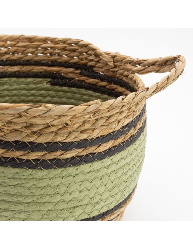 Grandes corbeilles coton & herbe marine – Rangement zen