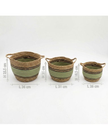 Grandes corbeilles coton & herbe marine – Rangement zen