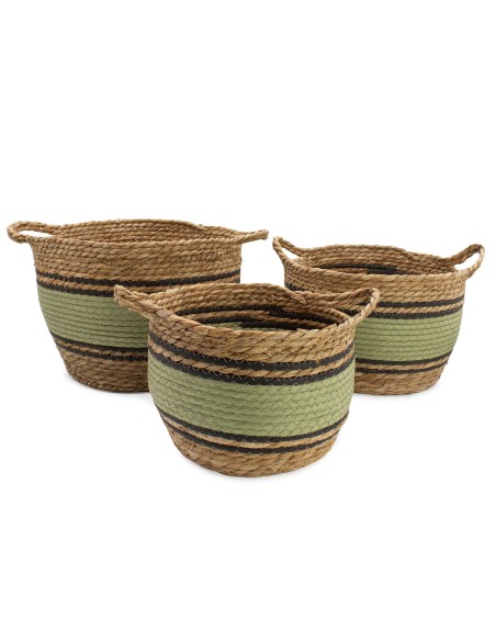 Grandes corbeilles coton & herbe marine – Rangement zen