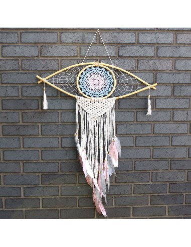 Attrape-rêves macramé œil protecteur – Tons doux