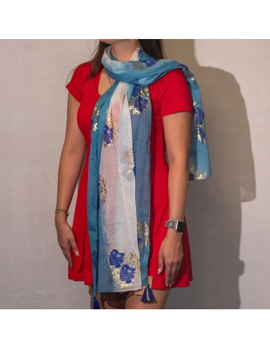 Foulard Nomad Sari – Aqua Fish bleu marine