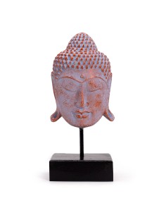 Tête de Bouddha sérénité sur socle – Cuivre azuré