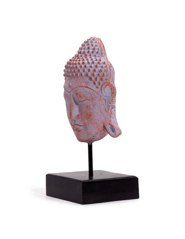 Tête de Bouddha sérénité sur socle – Cuivre azuré
