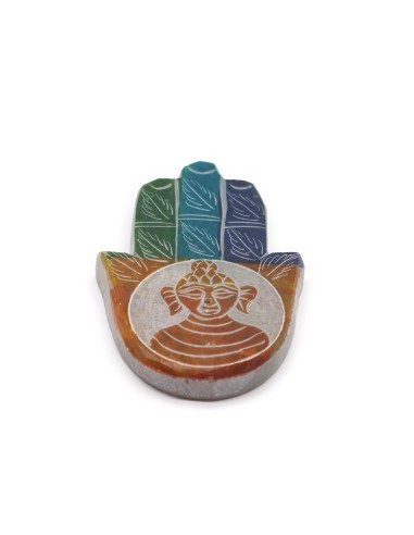 Porte?encens Hamsa en stéatite – Bouddha