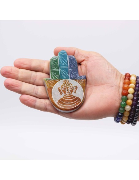 Porte?encens Hamsa en stéatite – Bouddha
