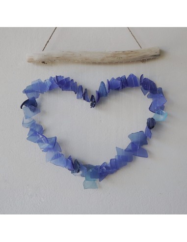 Carillon en verre recyclé – Nuances bleu & blanc
