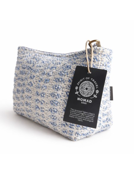 Trousse Nomad Sari jacquard indien – Écho indigo