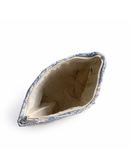 Trousse Nomad Sari jacquard indien – Écho indigo