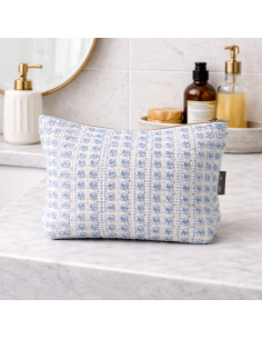 Trousse Nomad Sari jacquard indien – Écho indigo