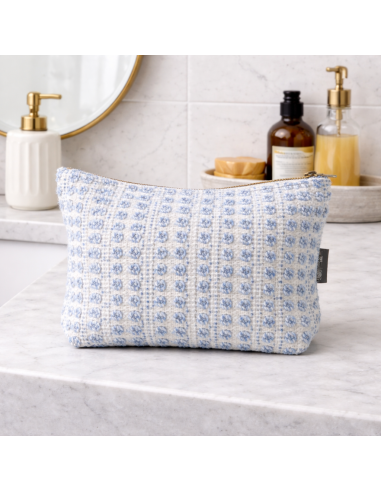 Trousse Nomad Sari jacquard indien – Écho indigo