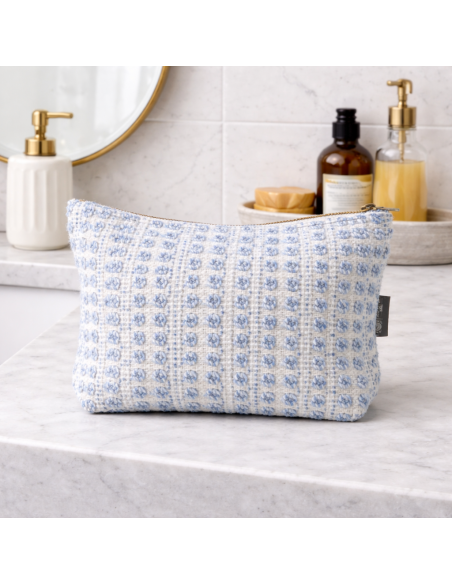 Trousse Nomad Sari jacquard indien – Écho indigo