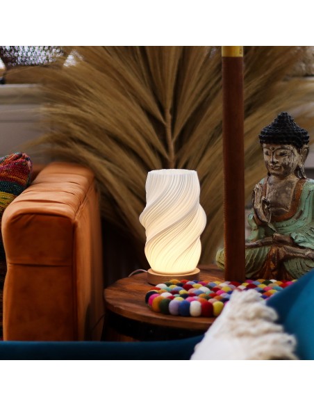 Lampe contemporaine tressée – Onde nuage zen