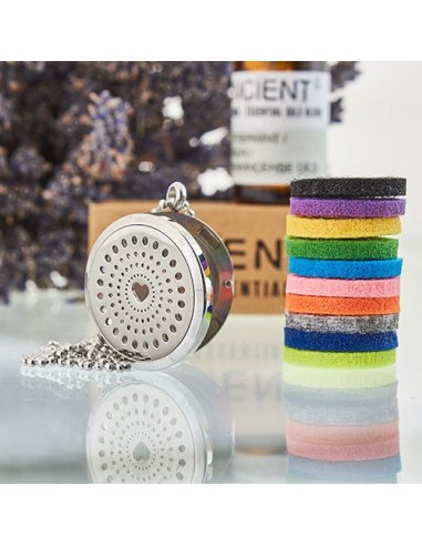 Collier diffuseur d’aromathérapie – Cœur diamant