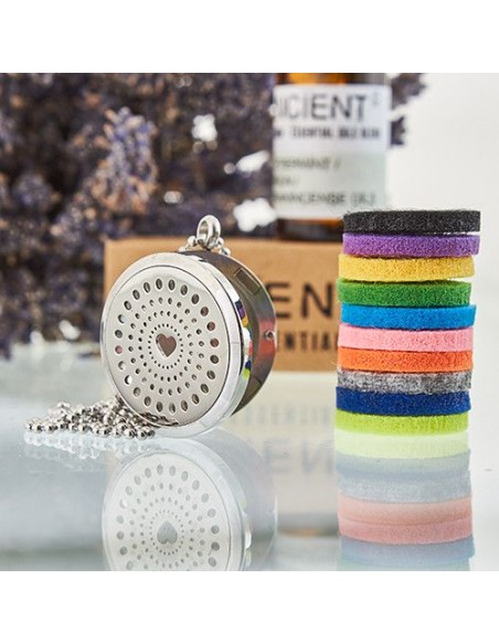Collier diffuseur d’aromathérapie – Cœur diamant