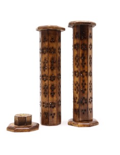Tour hexagonale porte?encens – Bois de manguier