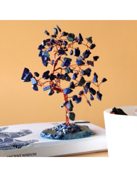 Grand arbre de pierres – Sodalite & agate bleue