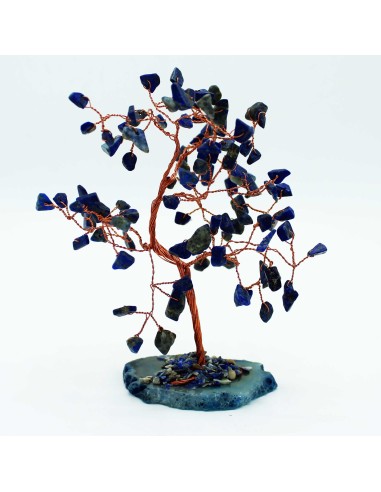 Grand arbre de pierres – Sodalite & agate bleue