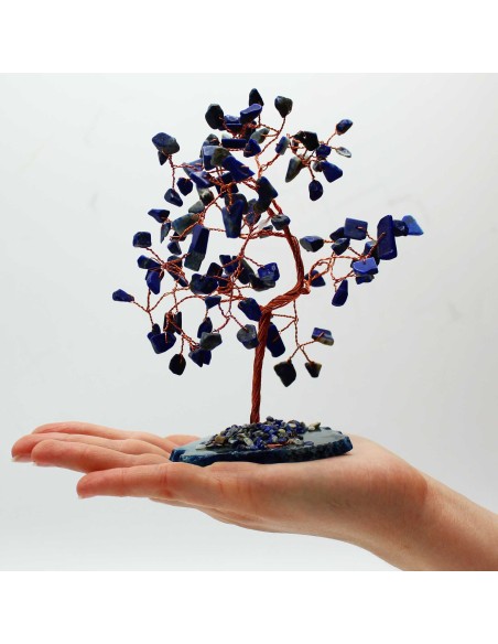 Grand arbre de pierres – Sodalite & agate bleue