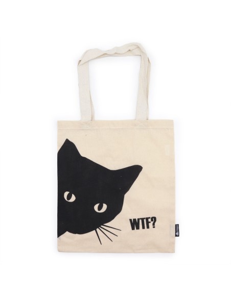 Sac cabas iconique en coton – Chat noir