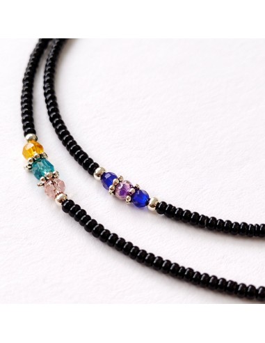 Collier népalais double rang – Onyx noir