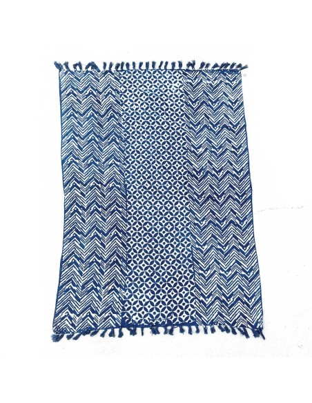 Plaid indigo artisanal – Ondes Namoona