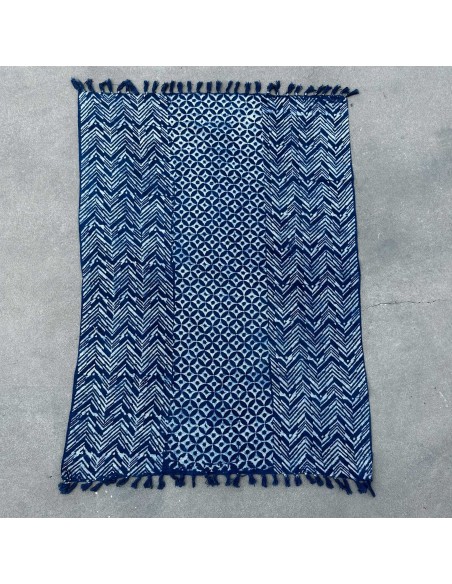 Plaid indigo artisanal – Ondes Namoona