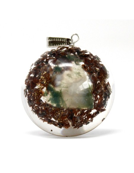 Pendentif orgonite dôme – Concentration & puissance zen