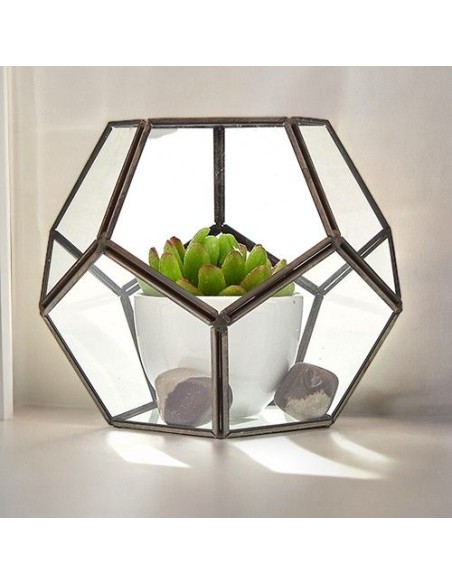 Terrarium en verre octogonal – Jardin zen